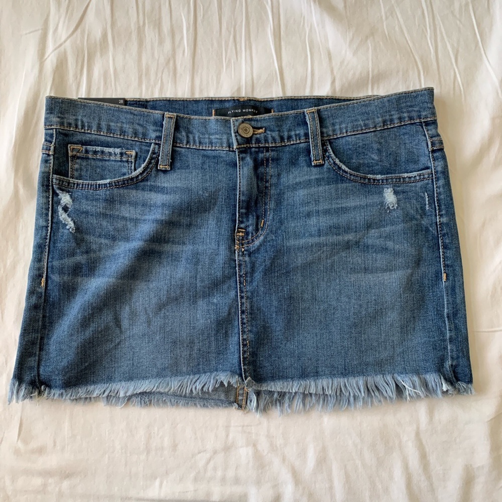 Flying monkey jean skirt